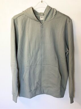 NWOT Pact Organic Brushed Fleece Full Zip Hoodie - Sage Green - M